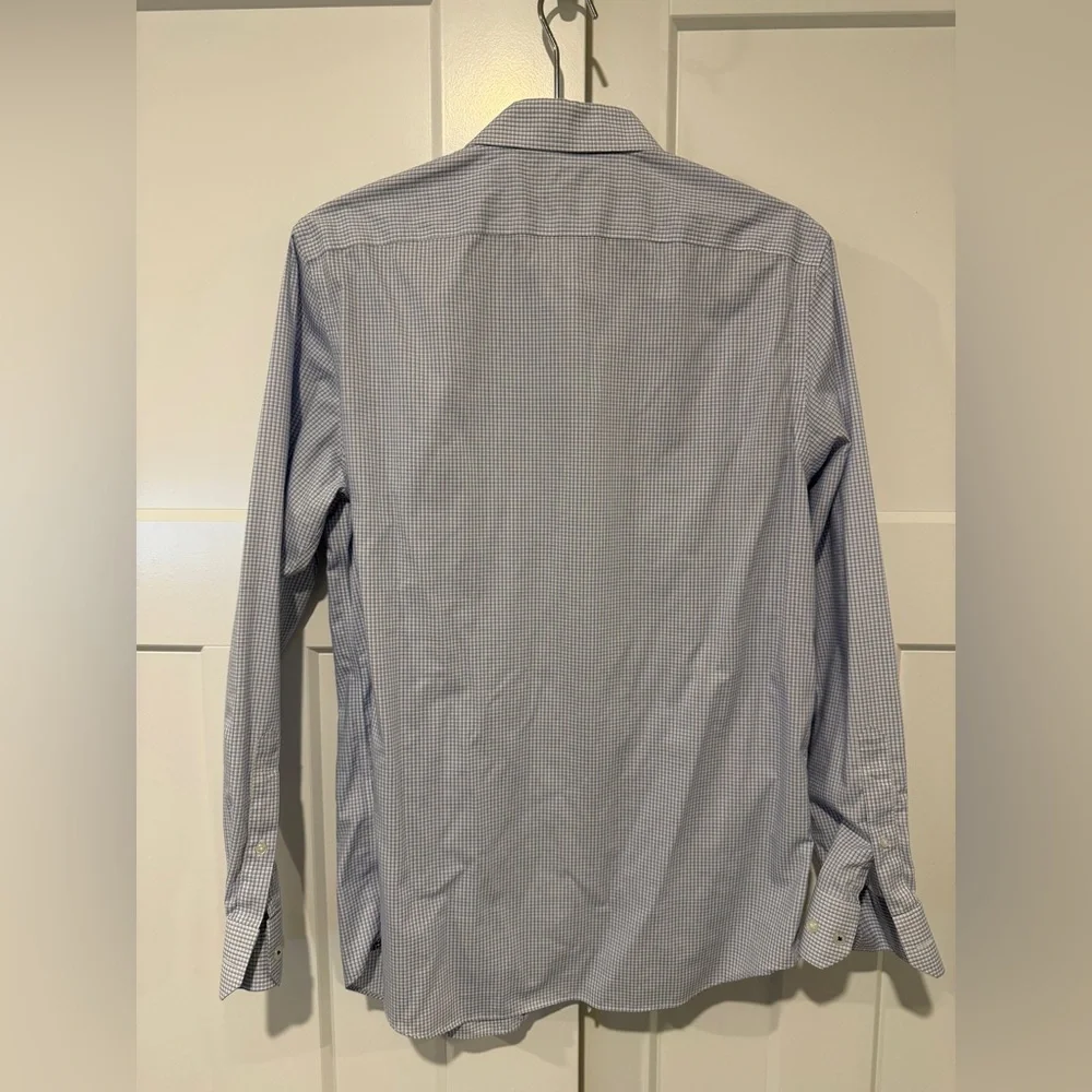 Banana Republic Men's Blue Gingham Non-Iron Dress Shirt